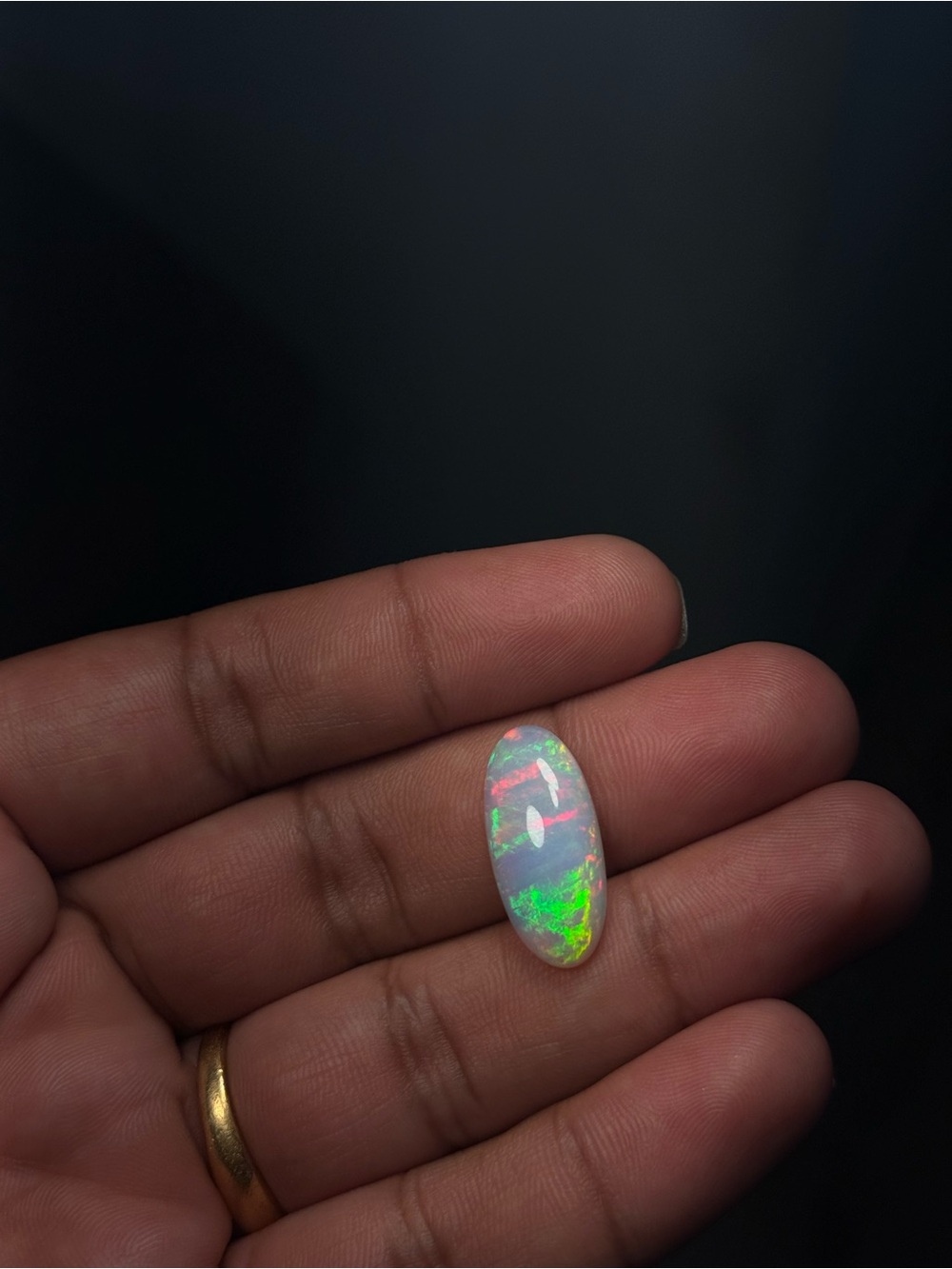 Natural Ethiopian Opal 5.90 Ct Oval Cabochon Loose Gemstone 23.5x10.75mm